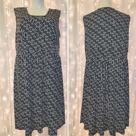 LANE BRYANT ⭐️ B&W Geometric Skater Dress - Picture 6 of 7